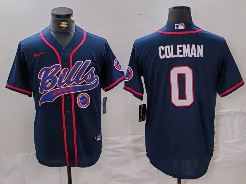 Men Buffalo Bills 0 Coleman Blue Joint Name 2024 Nike Limited NFL Jersey style 7